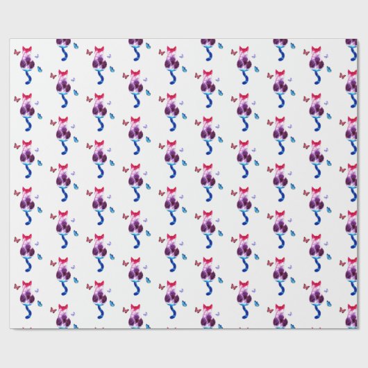 Cat Wrapping Paper Geschenkpapier (Flach)