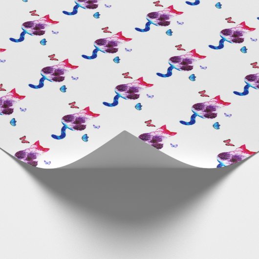 Cat Wrapping Paper Geschenkpapier (Ecke)