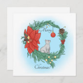Cat Wreath Feiertagskarte (Vorne/Hinten)
