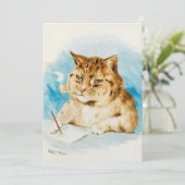 Cat Writing by Louis Wain Dankeskarte (Stehend Vorderseite)