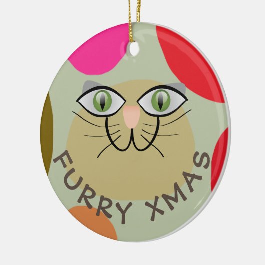 CAT WÜNSCHE, FURRY XMAS, KLEINE CHRISTMAS-CAT-LIEB KERAMIK ORNAMENT (Links)