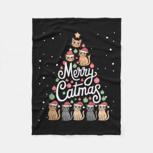 Cat Xmas Tree Cats Weihnachtsbaum Heiraten Catmas Fleecedecke