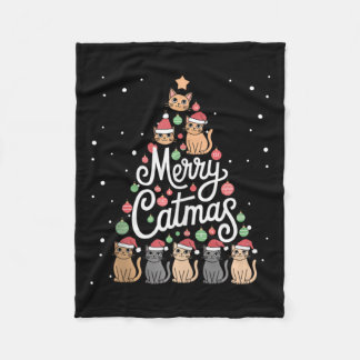 Cat Xmas Tree Cats Weihnachtsbaum Heiraten Catmas  Fleecedecke