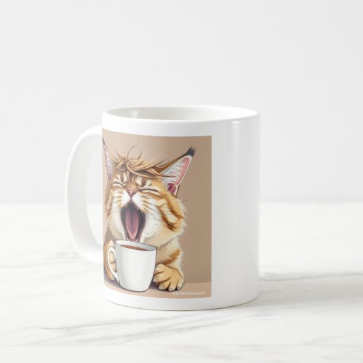 Cat yawns kaffeetasse (Vorderseite Links)