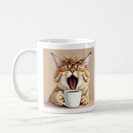 Cat yawns kaffeetasse (Links)