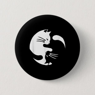 Cat Yin Yang Peace Loving Geschenkidee Button