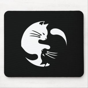 Cat Yin Yang Peace Loving Geschenkidee Mousepad
