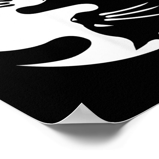 Cat Yin Yang Peace Loving Geschenkidee Poster (Ecke)