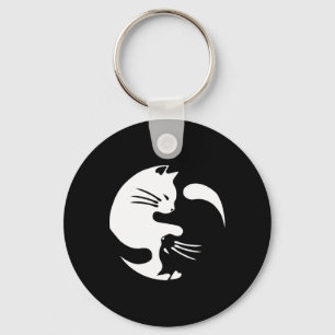 Cat Yin Yang Peace Loving Geschenkidee Schlüsselanhänger