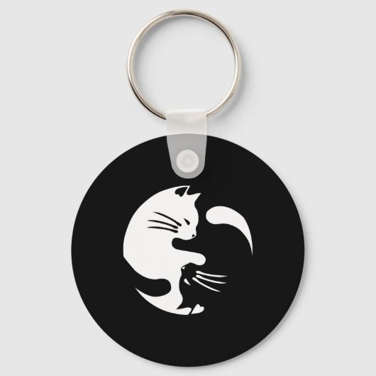 Cat Yin Yang Peace Loving Geschenkidee Schlüsselanhänger (Vorderseite)