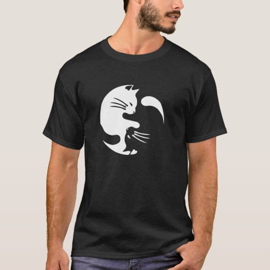 Cat Yin Yang Peace Loving Interconnected Gift Ide T-Shirt (Vorderseite)