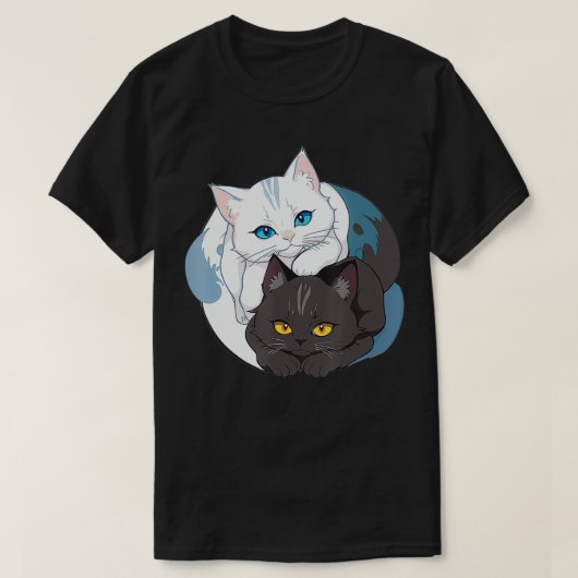Cat Yin Yang T-Shirt (Design vorne)