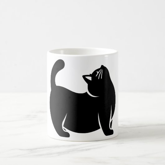 *Cat Yoga #10 Digitale Kunst Kaffeetasse (Mittel)