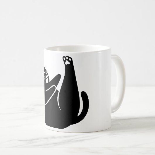Cat Yoga #12 Digitale Kunst Kaffeetasse (VorderseiteRechts)