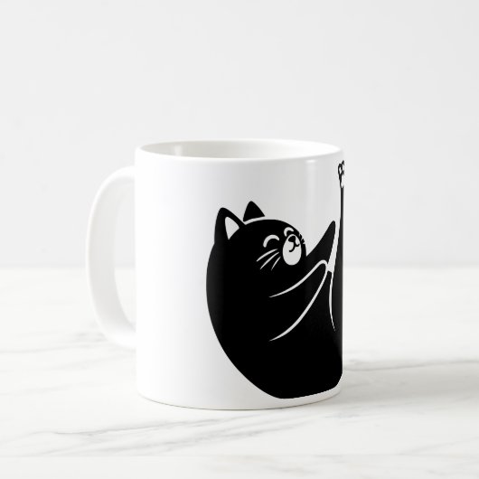 Cat Yoga #12 Digitale Kunst Kaffeetasse (Vorderseite Links)