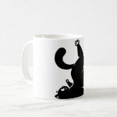 *Cat Yoga #16 Digitale Kunst Kaffeetasse (Vorderseite Links)