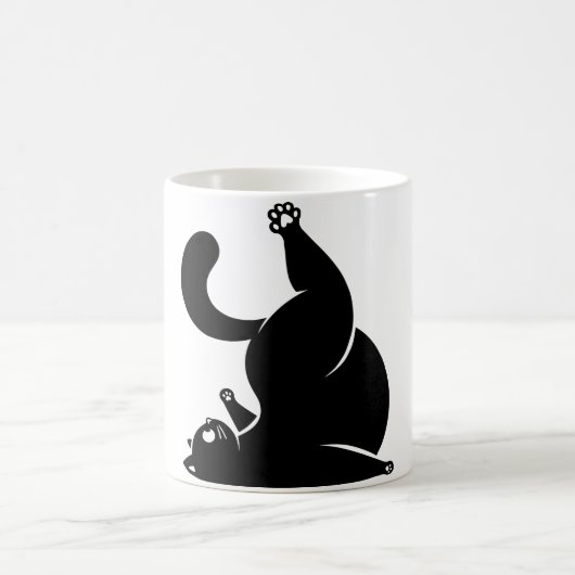 *Cat Yoga #16 Digitale Kunst Kaffeetasse (Mittel)