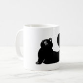 *Cat Yoga #17 Digitale Kunst Kaffeetasse (Vorderseite Links)