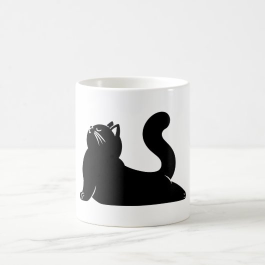 *Cat Yoga #17 Digitale Kunst Kaffeetasse (Mittel)