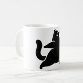 *Cat Yoga #19 Digitale Kunst Kaffeetasse (Vorderseite Links)