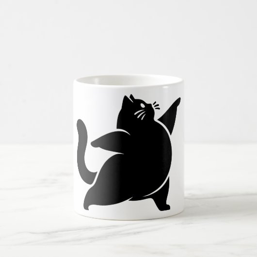 *Cat Yoga #19 Digitale Kunst Kaffeetasse (Mittel)