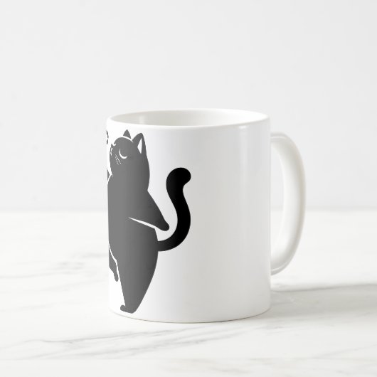 *Cat Yoga #1 Digitale Kunst Kaffeetasse (VorderseiteRechts)