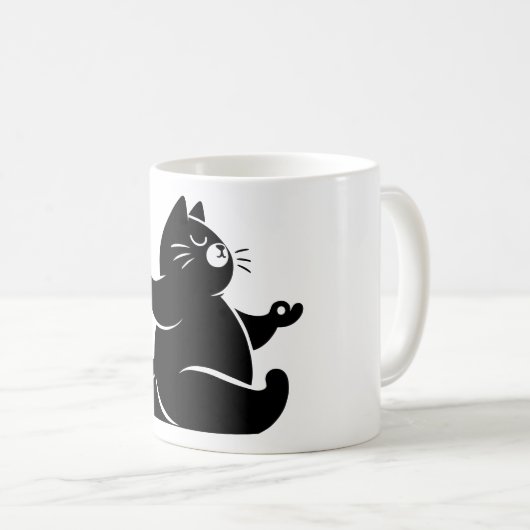 *Cat Yoga #2 Digitale Kunst Kaffeetasse (VorderseiteRechts)