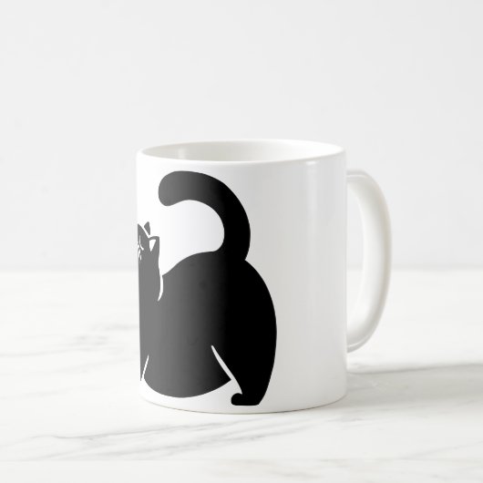 *Cat Yoga #3 Digitale Kunst Kaffeetasse (VorderseiteRechts)