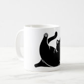 *Cat Yoga #4 Digitale Kunst Kaffeetasse (Vorderseite Links)