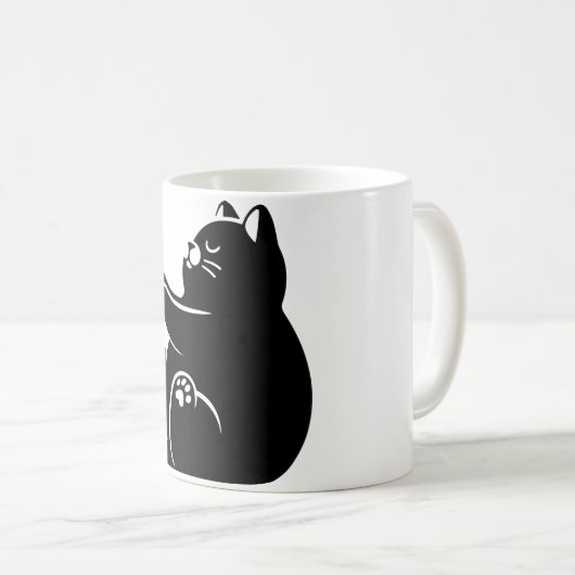 *Cat Yoga #5 Digitale Kunst Kaffeetasse (VorderseiteRechts)