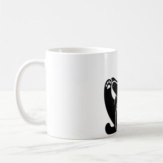 *Cat Yoga #5 Digitale Kunst Kaffeetasse (Links)