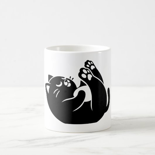 Cat Yoga #7 Digitale Kunst Kaffeetasse (Mittel)