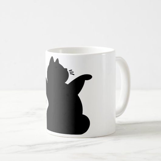 *Cat Yoga #8 Digitale Kunst Kaffeetasse (VorderseiteRechts)