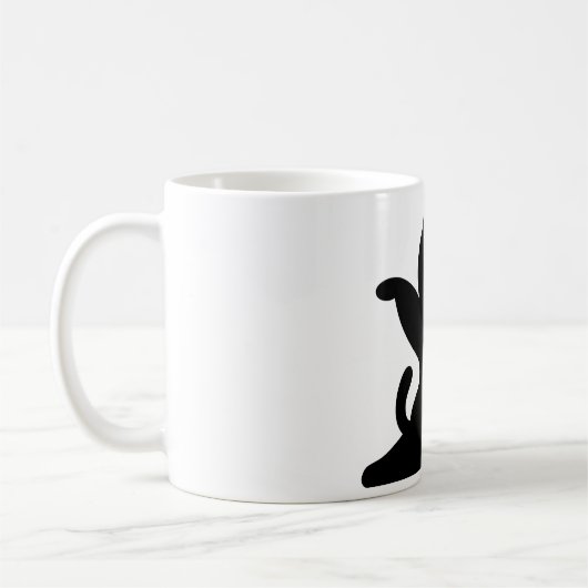 *Cat Yoga #8 Digitale Kunst Kaffeetasse (Links)
