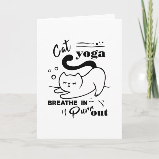 CAT YOGA BREATIERT EIN UND AUS KARTE (Vorderseite)