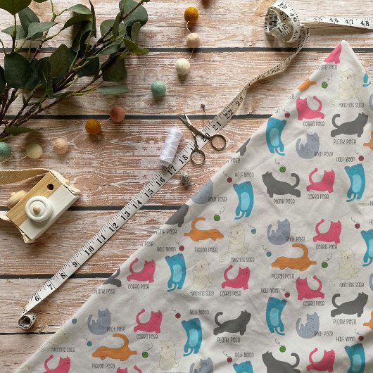 Cat Yoga Fabric Stoff