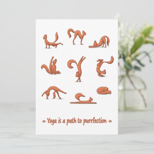Cat Yoga Ferienwohnung Feiertagskarte (Stehend Vorderseite)