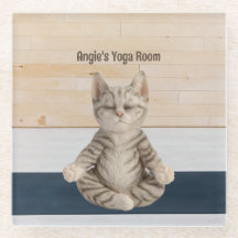 Cat Yoga Glass Untersetzer