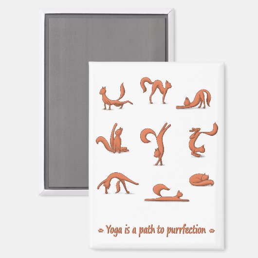 Cat Yoga Magnet (Vorderseite/Rückseite)