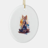Cat Yoga Master Keramik Ornament (Rechts)