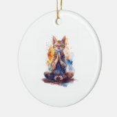 Cat Yoga Master Keramik Ornament (Links)