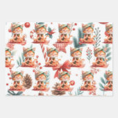 Cat Yoga mit Weihnachtsthema Geschenkpapier Set (Vorderseite)