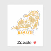 Cat Yoga Namaste OM - Funny Yoga Geschenk T - Shir Aufkleber (Blatt)
