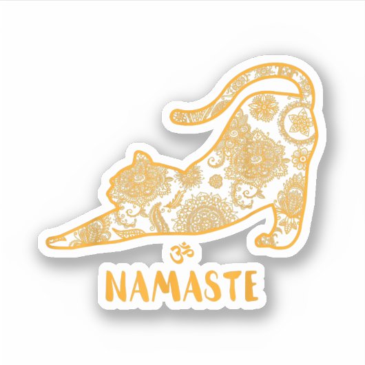 Cat Yoga Namaste OM - Funny Yoga Geschenk T - Shir Aufkleber (Vorderseite)