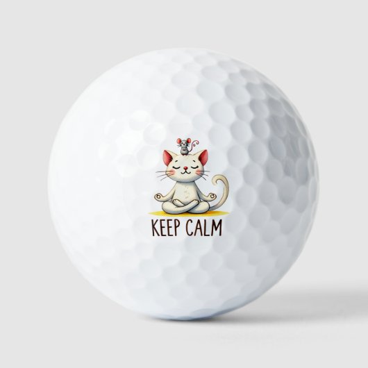 Cat Yoga Pose - Behalt Calm Golfball (Vorderseite)
