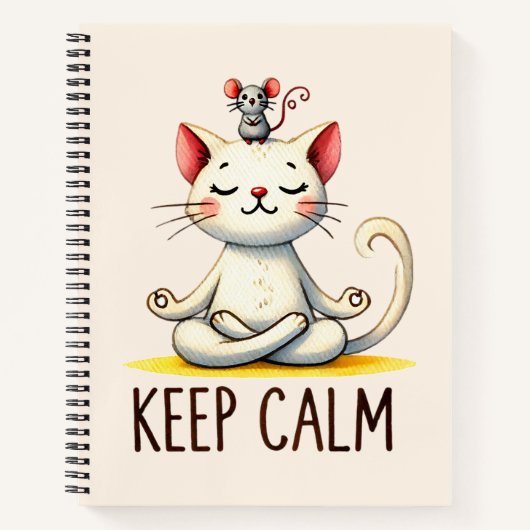 Cat Yoga Pose - Behalt Calm Notizblock (Vorderseite)