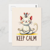 Cat Yoga Pose - Behalt Calm Postkarte (Vorne/Hinten)