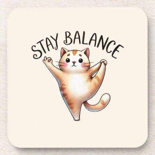 Cat Yoga Pose - Bleibe Getränkeuntersetzer (Vorderseite)