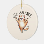 Cat Yoga Pose - Bleibe Keramik Ornament (Links)
