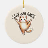 Cat Yoga Pose - Bleibe Keramik Ornament (Hinten)